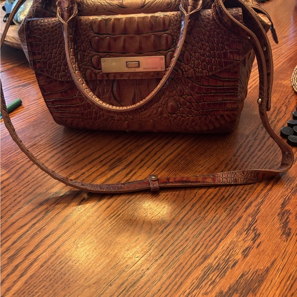 Brahmin Brown Crocodile Leather Satchel - Picture 2 of 5